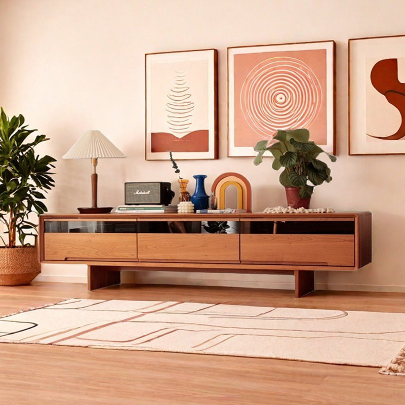 Meuble télé moderne à 3 tiroirs, 78.74"