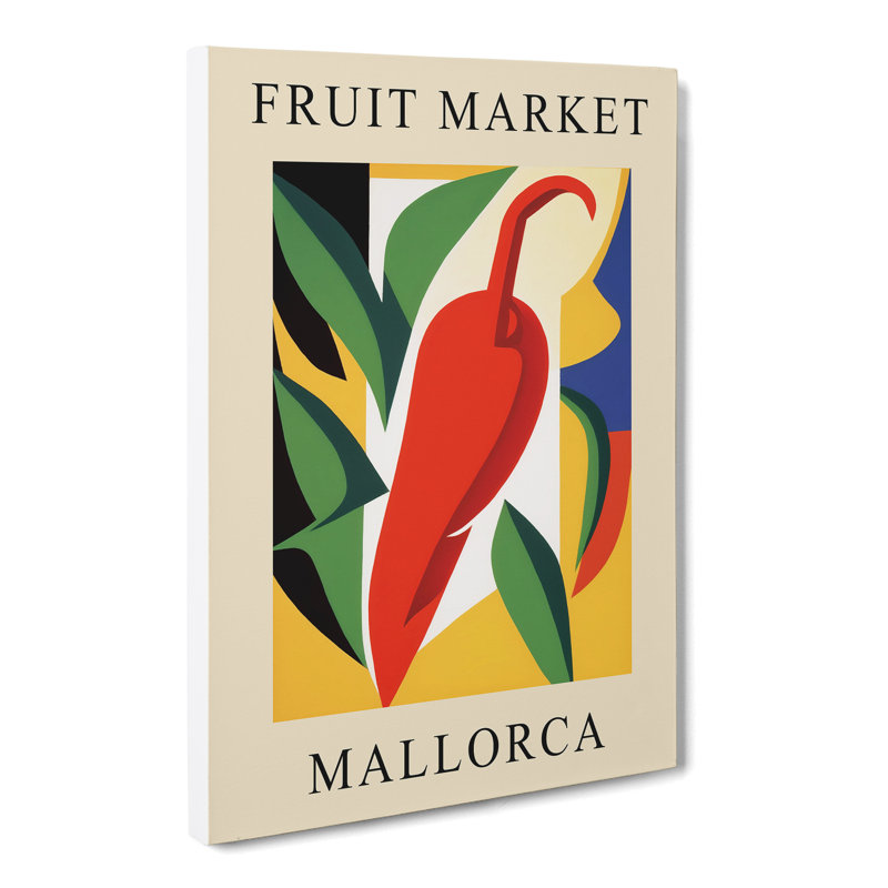 XMKTMKT-421 Mallorca Fruit Market Exhibition Red Chili Pepper - Wrapped Canvas Print, 50cm H x 35cm W x 3cm D