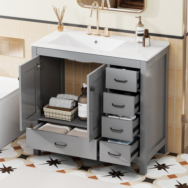 Meuble-lavabo 36 po avec lavabo en céramique
