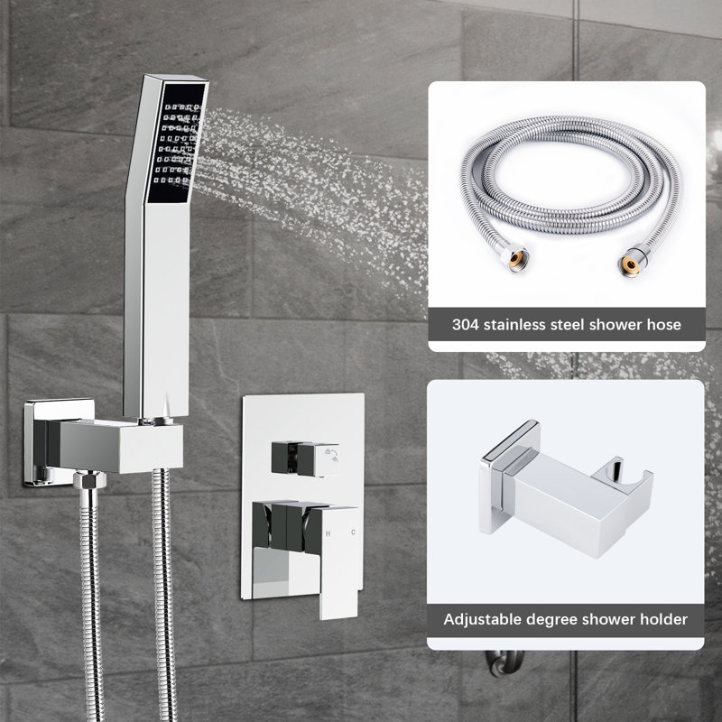 Complete Shower System with Rough in-Valve, Polished Chrome