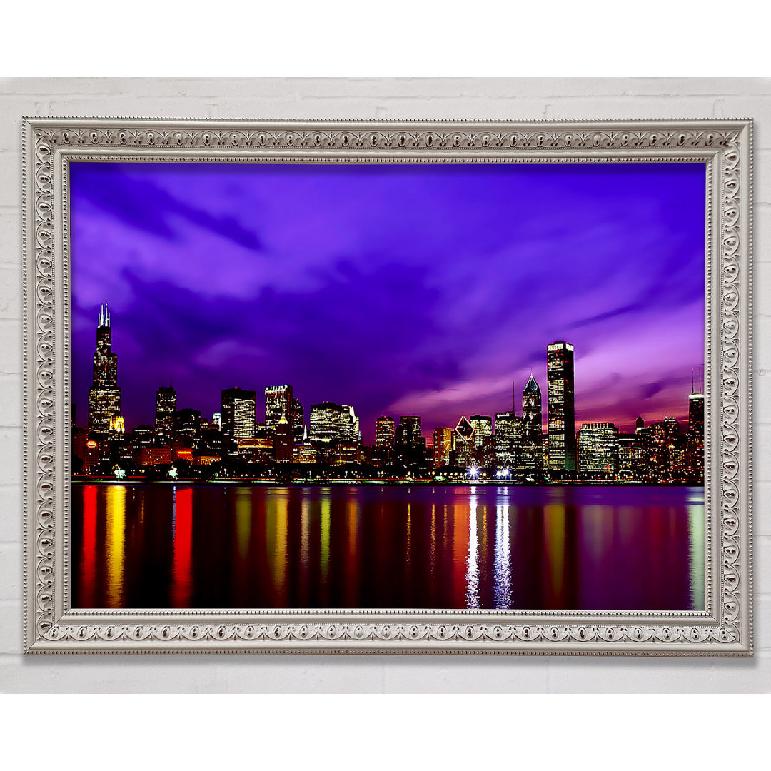 New York Harbour Purple - Einzelner Bilderrahmen Kunstdrucke