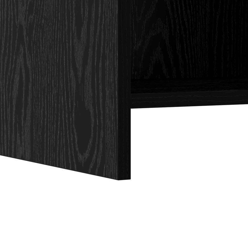 40cm W Composite Bedside Table, Black Oak