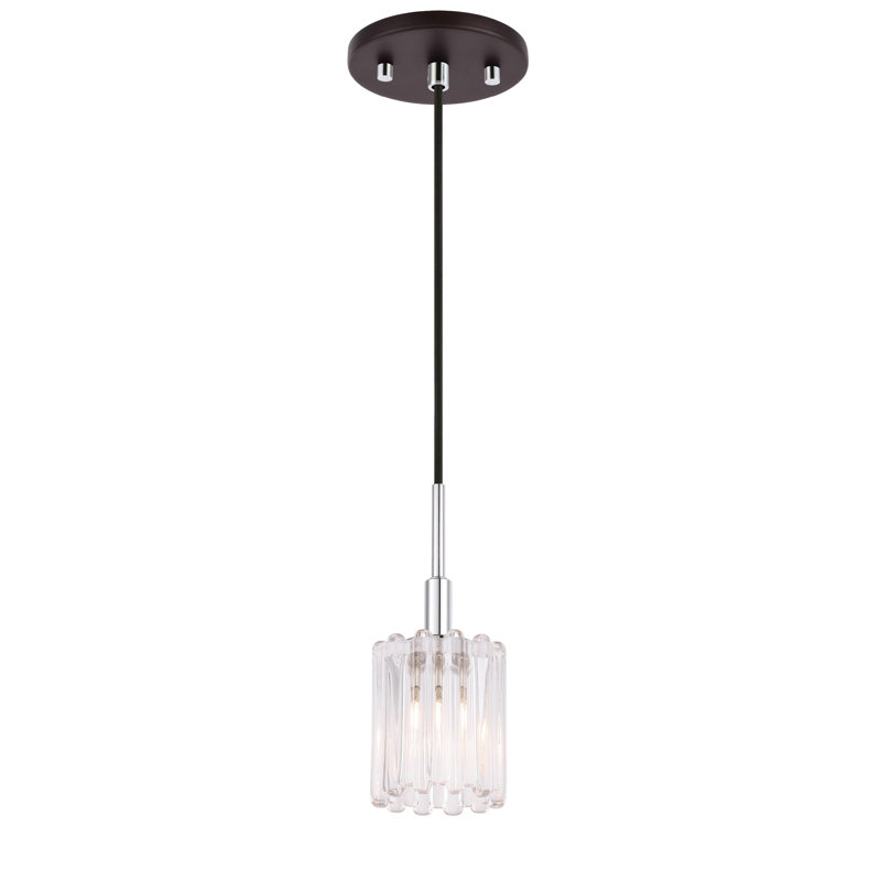 Luminaire suspendu cylindrique à 1 lumière Rosendahl, Halogène, Chrome / Bronze