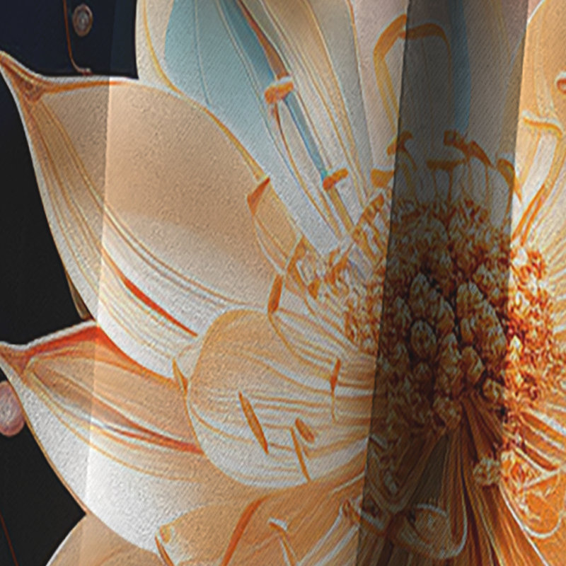 «China Art Graceful Blossoms VI», rideau occultant abstrait - 1 panneau, L 52 po x L 90 po