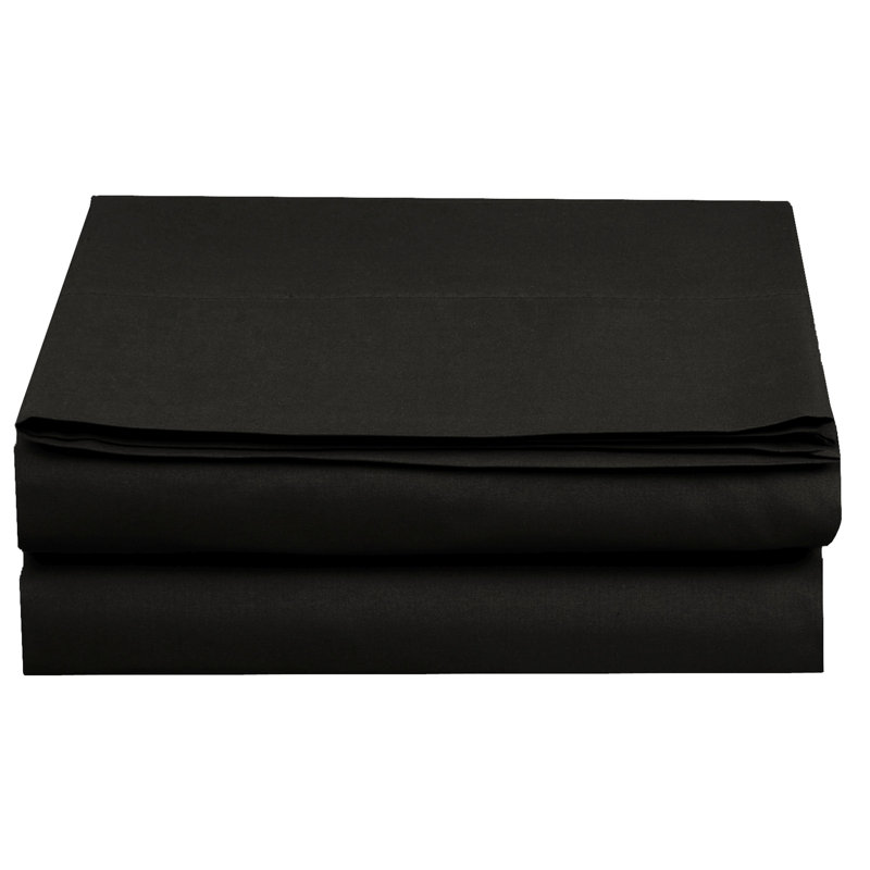 Drap-housse en microfibre 1500 fils, Noir, Lit double