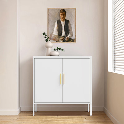 Accent Cabinet, Metal Storage Cabinet With Doors And Adjustable Shelves, Garage Storage Cabinet, Metal File Cabinet