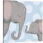 «Elephant Mommy and Baby on Blue», impression-26547956-49378385