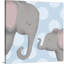 «Elephant Mommy and Baby on Blue», impression-26547956-49378390