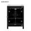  Ensemble de meuble-lavabo 24 po avec lavabo en céramique, luxueux meuble-lavabo compact, 2 portes à fermeture douce, noir-234503438