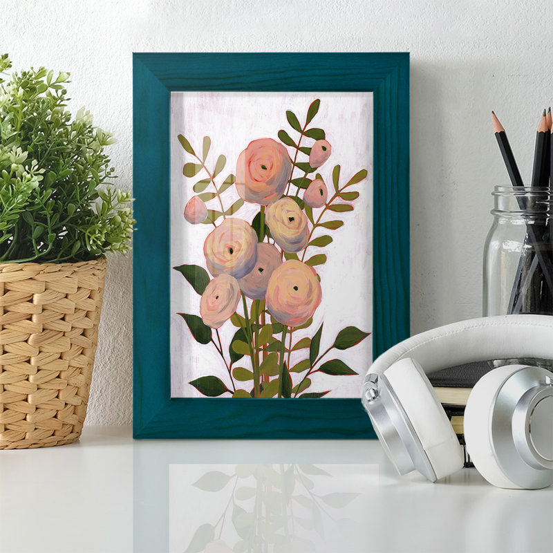 Flower Burst II " Flower Burst II " Print, 8" H x 6" W x 1" D, Blue