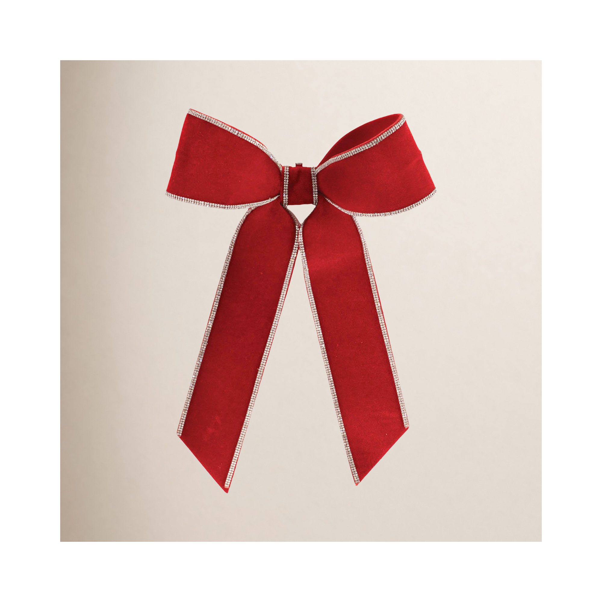 Navy Blue Holiday Bow, Red;Silver, 3'' H x 14'' W x 9'' D