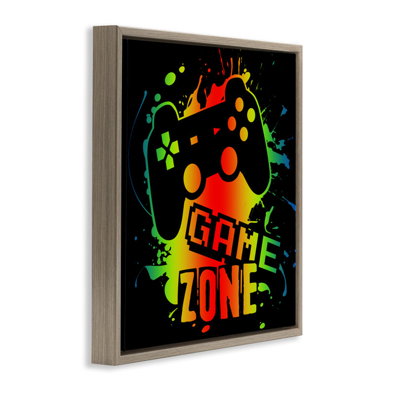 Cadre flottant Gradient Gaming Zone, design par Marcus Prime, H 18 po x l 18 po, Cadre flottant orme Montalcino