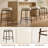 26.5" Modern Glam Backless Counter Height Bar Stool With Hand-Hammered Metal Legs And Linen-Blend Upholstered Seat, Set Of 3-1519005591-1519005586