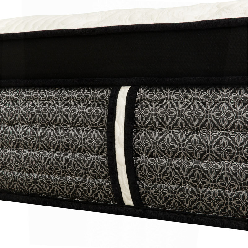Matelas hybride moelleux, mousse à mémoire de forme gélifiée Euro et matelas à ressorts ensachés, technologie de refroidissement, transfert à faible mouvement