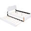 Lit plateforme double avec lit gigogne double en blanc, fabrication en bois durable, tête de lit A Night, lit de sommier non requis, lit gigogne blanc-489014148