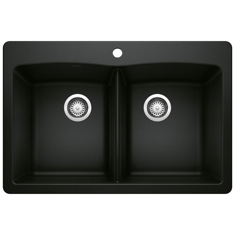 Diamond SILGRANIT 33" L x 22" W Double Bowl Drop-In/Undermount Kitchen Sink