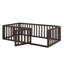 Structure de lit en bois avec clôture et porte-1199403457-1199403458