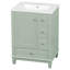 Meuble-lavabo autoportant vert 24 po avec lavabo et tiroirs, panneau de fibres à densité moyenne moderne et armoire en bois massif pour les petites salles de bain
