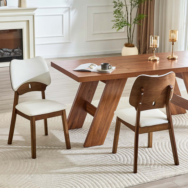 Chaise d'appoint en bois avec dossier blanc évidé pour une assise confortable, Blanc