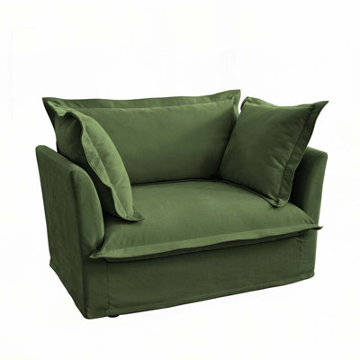 Chenille Accent Armchair 2 Big Toss Pillows
