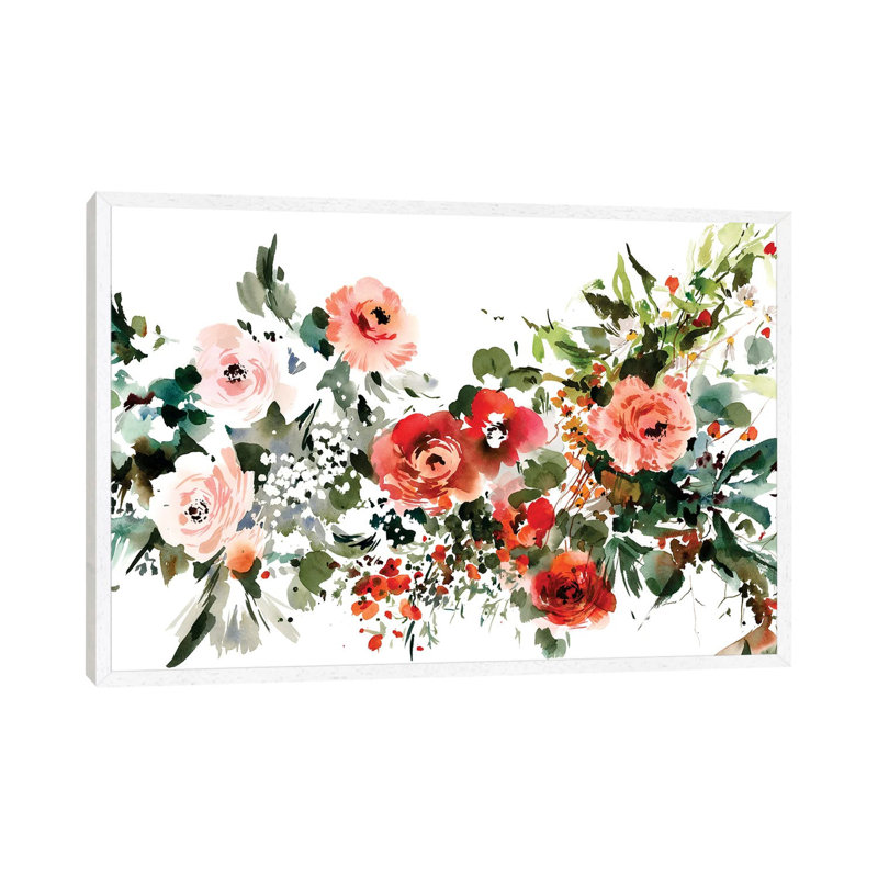 Insieme Per Sempre by Gosia Gregorczyk - Painting on Canvas, 101.6cm H x 152.4cm W x 3.81cm D, White Framed