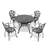 5-Piece Set Of Cast Aluminum Patio Furniture With Black Frame And Off-White Seat Cushions-684165430