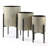 Fedler 3-Piece Set Handmade Metal Pot Planter with Black Stands
