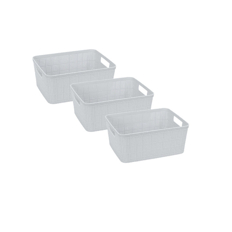 Rebrilliant Nyeisha Plastic Decorative Bin, Gray
