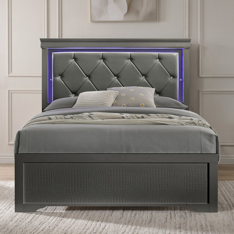 Mylhana Upholstered Standard Bed, Queen, Gray