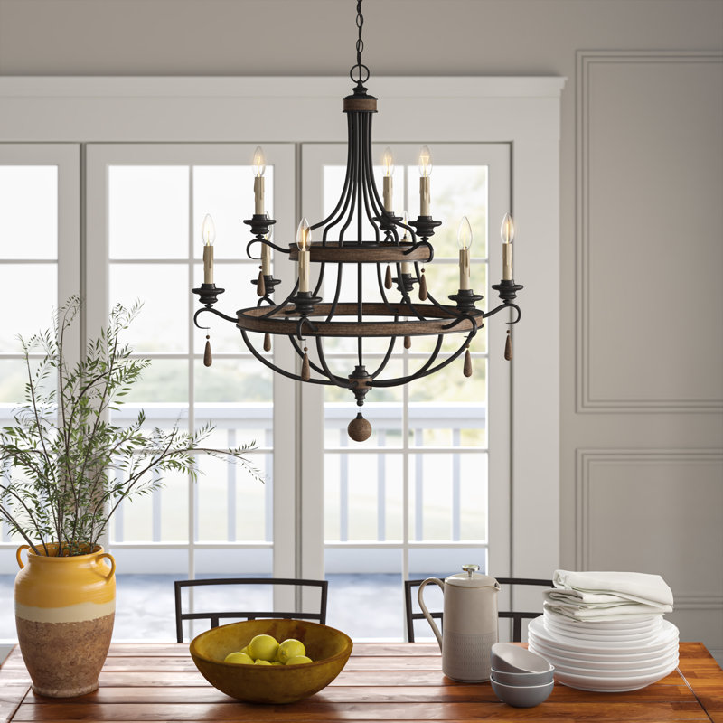 Lustre empire 9 lumières de style bougie Aadvik