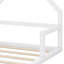 Lit en bois, cadre de lit avec tête de lit en forme de maison-395966703-395966702