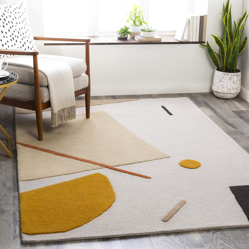 Tapis en laine touffeté à la main Olga, Rectangle 8 pi 10 po x 12 pi