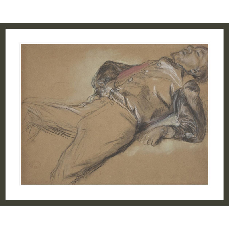 Fallen Jockey (Étude pour la scène du Steeplechase: The Fallen Jockey ")" par Edgar Degas - Impression Giclée sur cadre