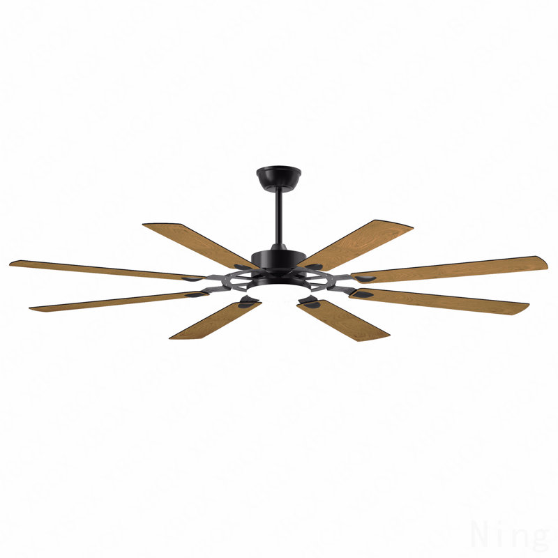 Grand ventilateur de plafond 72 pales de 72 pouces à 8 pales, moteur CC réversible silencieux, ventilateur de plafond moderne intérieur / extérieur, adapté pour la cuisine, le salon et la terrasse, noir.