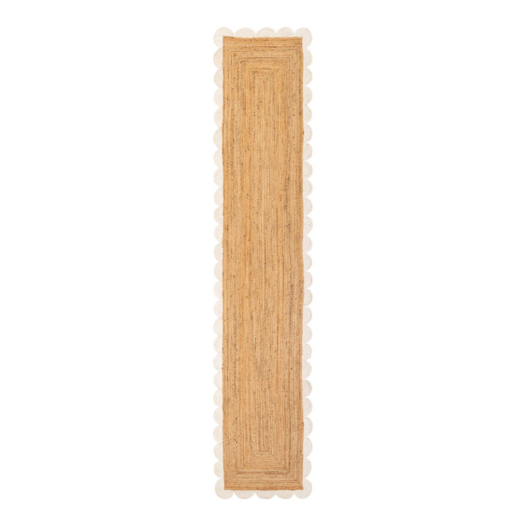 Solid Scallop Braided Jute Rug