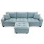 Canapé modulaire convertible 100 x 59 po, ensemble de canapé réversible en forme de L avec coussins gratuits, canapé-lit en velours 4 places avec repose-pieds pour salon, appartement, bureau-219772483