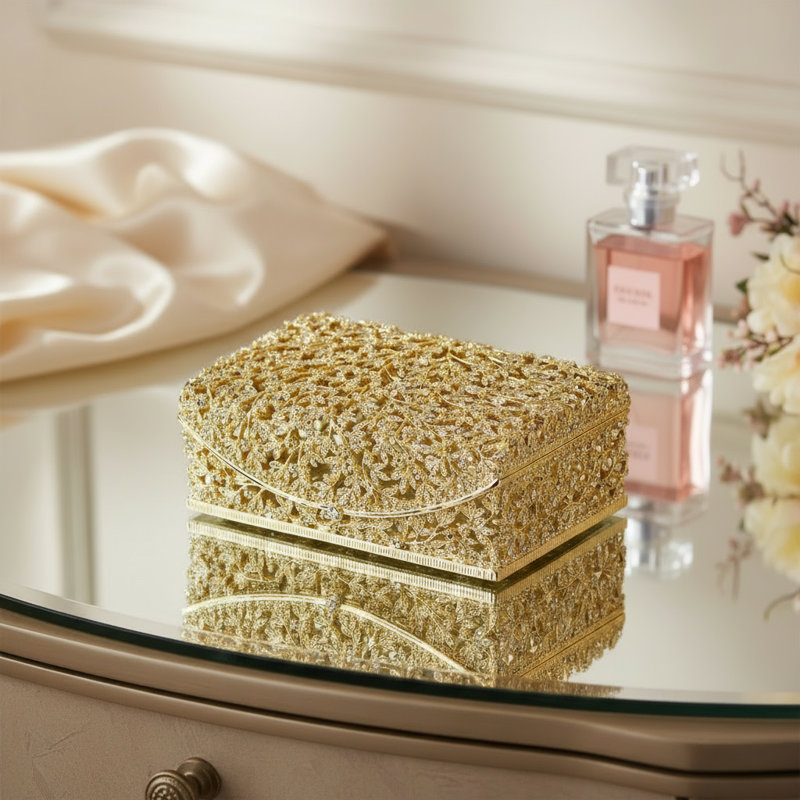 Isadora Decorative Box, Gold