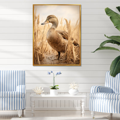 «Brown Duck Elegance I» - Art mural animal canard