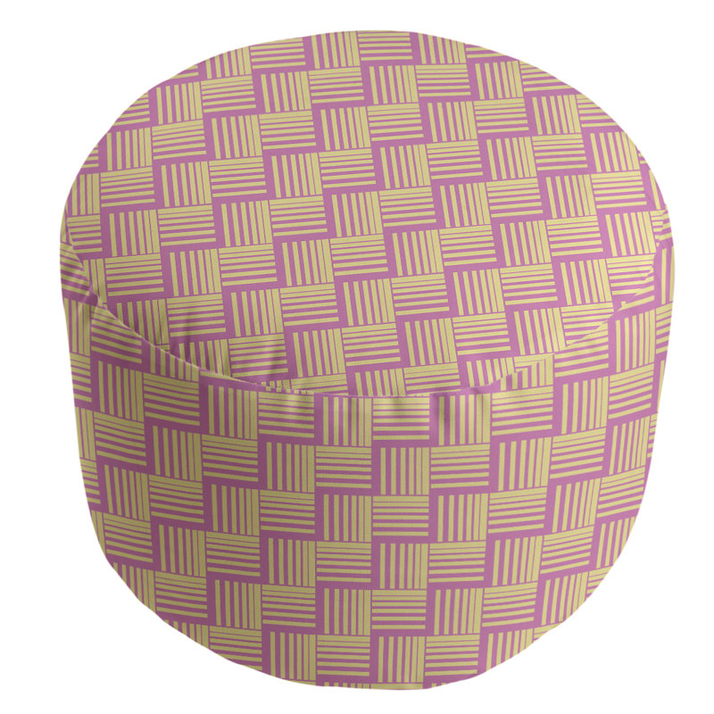 repose-pieds à rayures classic basketweave, Rose / jaune