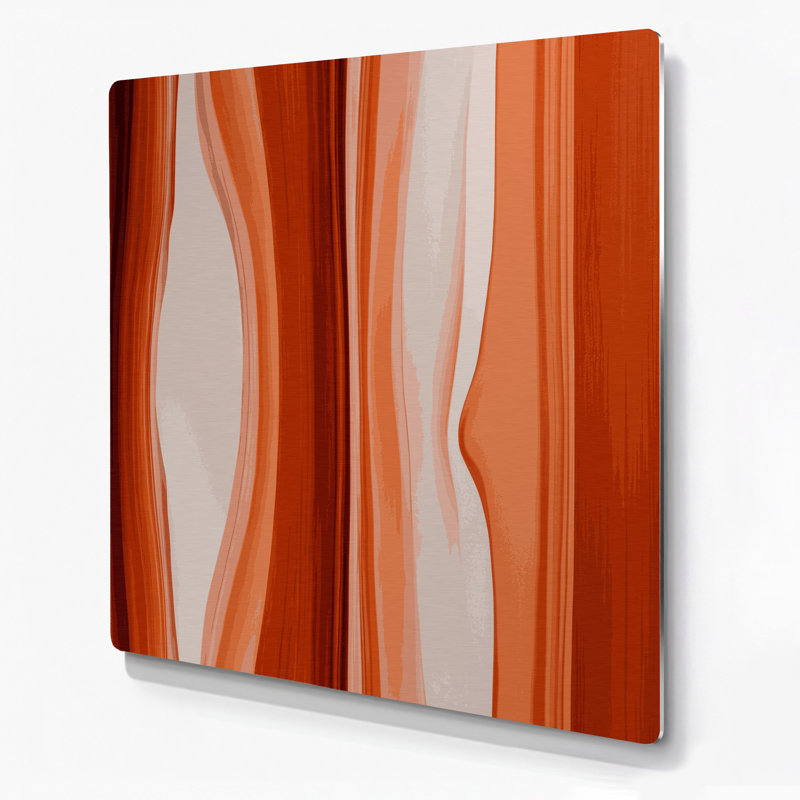Abstrait couleur champ 11 rouge, art mural en métal, H 12 po x l 12 po