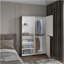 Armoire autoportante à deux portes Eco avec barre de suspension et tablettes intérieures Eco High