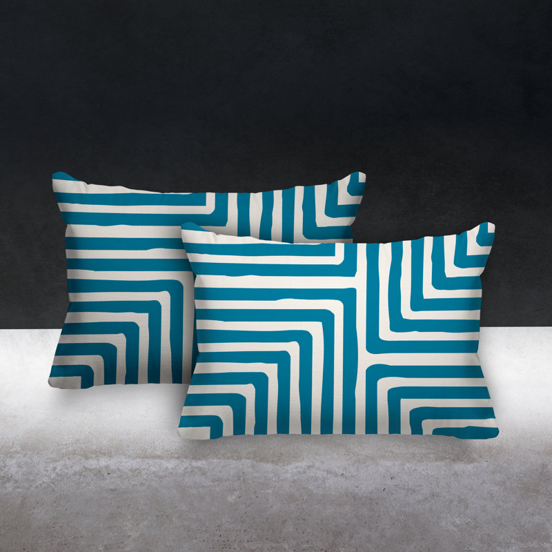 Coussin lombaire intérieur / extérieur Waren, Turquoise