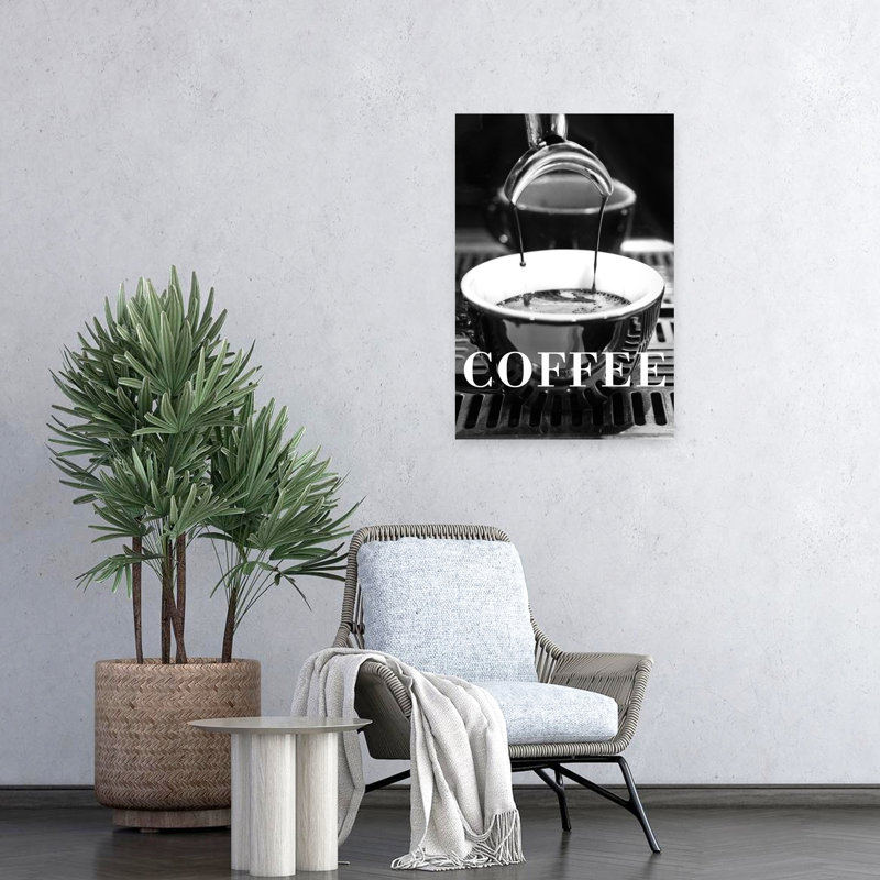 Art mural contemporain fraîchement coulé espresso, H 24 po x l 16 po