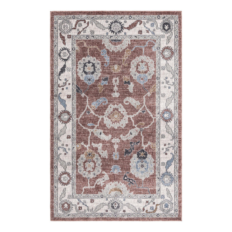 Erica Floral Indoor Rug, Rectangle 5'3" x 8'
