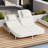 Outdoor Daybed with 5-Position Backrest, Cushions and Iron Frame for Patio or Garden, Frame + Beige Cushion-811643743