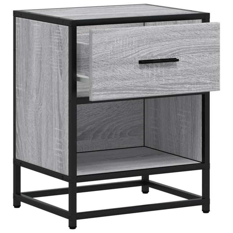 Amberle 40cm W Metal Bedside Table, 2, Grey Sonoma