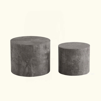 Nesting Coffee Table Set of 2 Round Wooden Coffee Tables Circle Modern Table for Small Space Living Room Bedroom Accent End Side Table