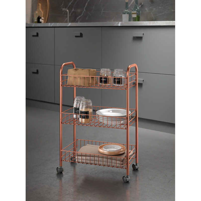 Lugano Multi-Purpose Trolley with 3 Levels, Copper Colour