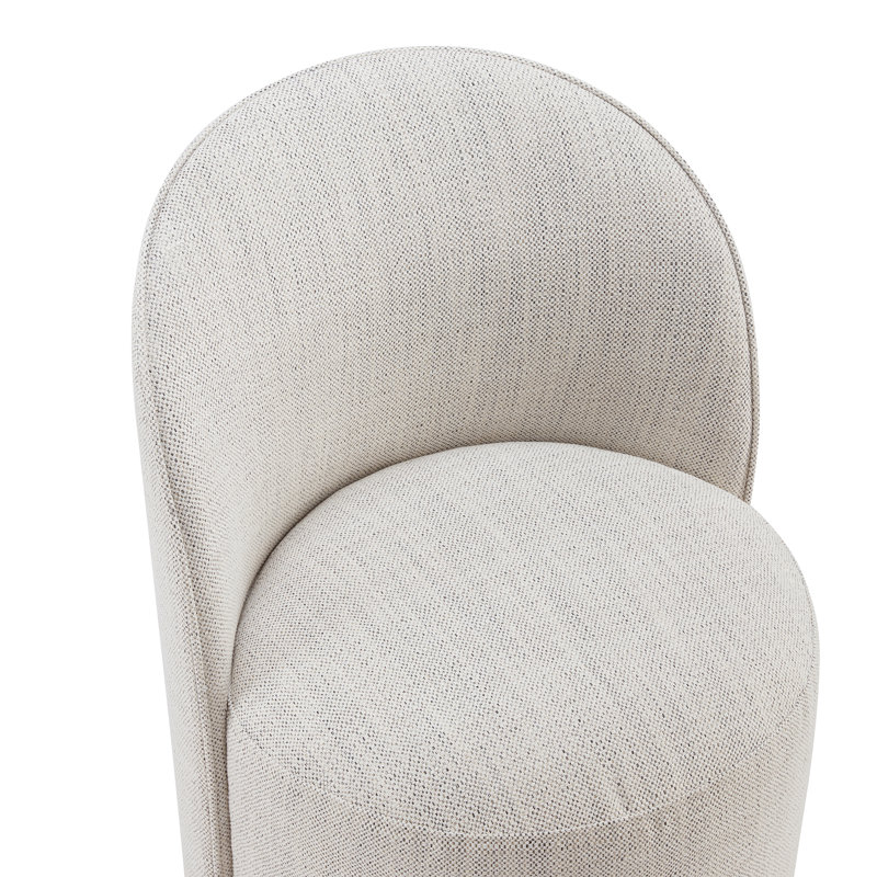Chaise d'appoint rembourrée Sharlene, Tissage ivoire Prestige