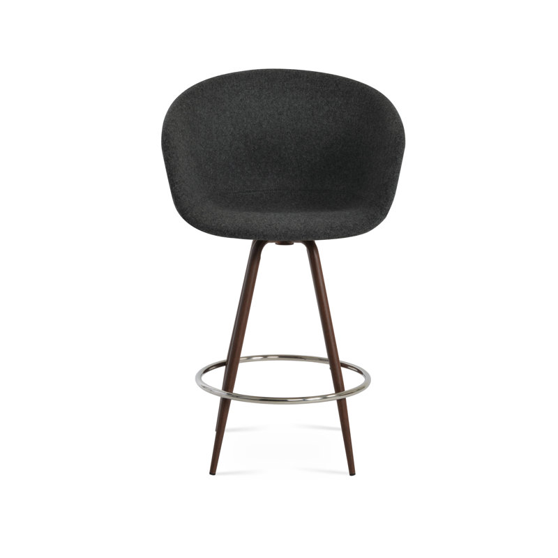 Tabouret de bar et de comptoir Tribeca Max, Tabouret de bar (siège d'une hauteur de 29 po), Noyer, Rouge d’époque